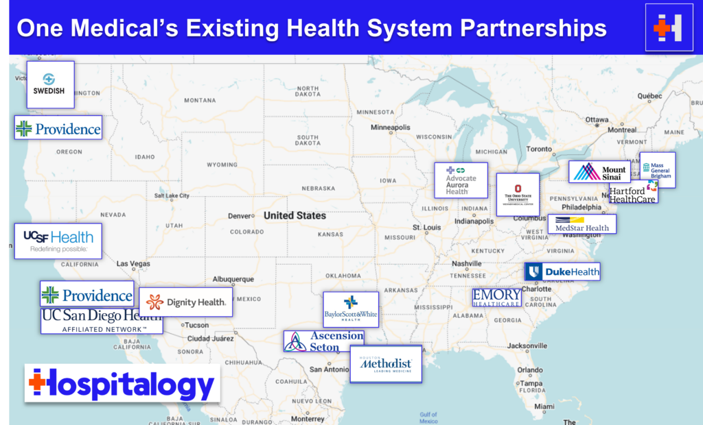 One Medical partnerships with health systems and hospitals Amazon Hospitalogy